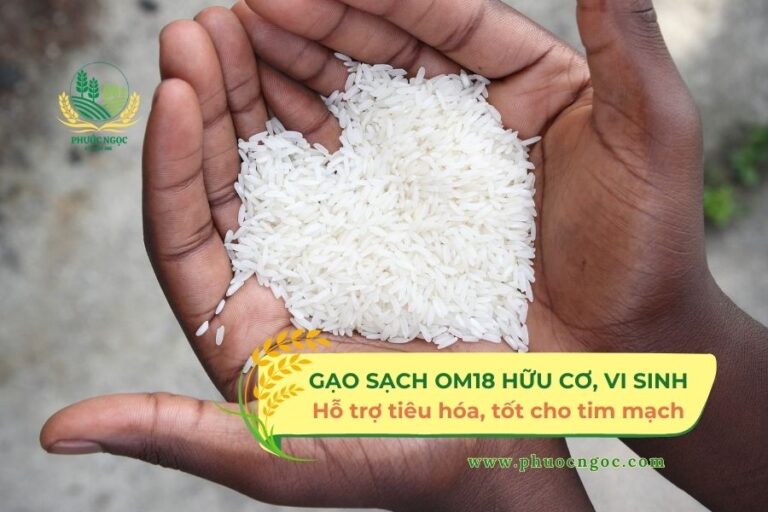 Gạo sạch OM18 hữu cơ, vi sinh - Hỗ trợ tiêu hóa, tốt cho tim mạch