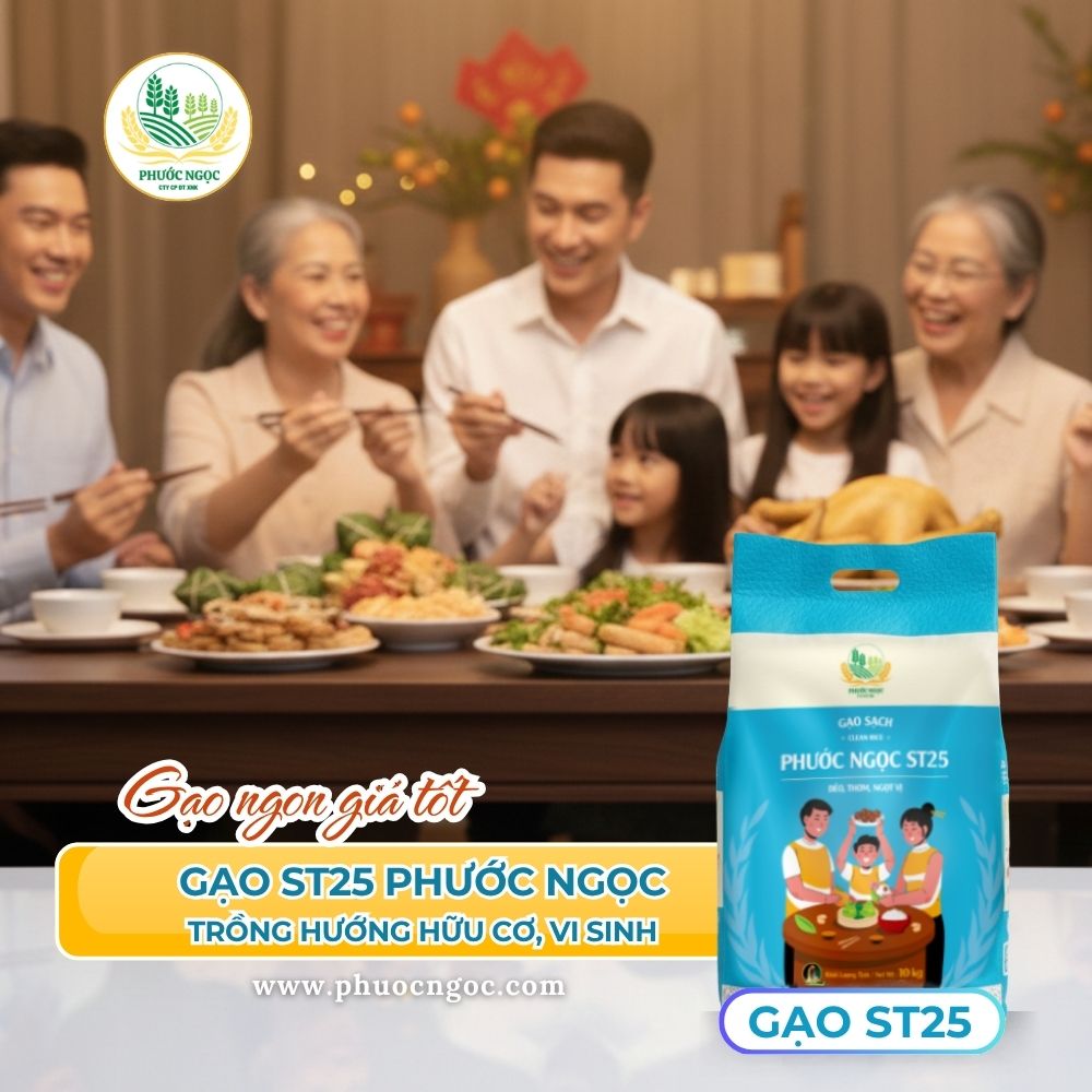 Gạo ST25 Phước Ngọc - Gạo sạch cho bữa cơm gia đình hiện đại
