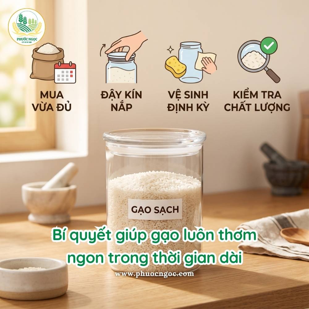 Bí quyết giúp gạo luôn thơm ngon trong thời gian dài