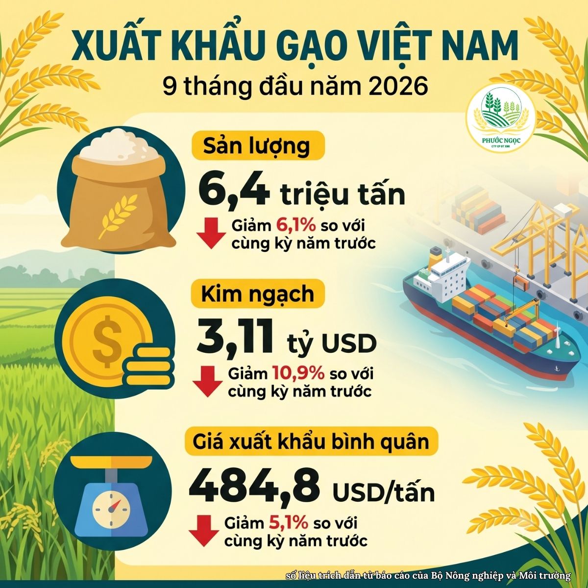 Thị trường xuất khẩu gạo Việt Nam năm 2026: Cơ hội đi cùng thách thức